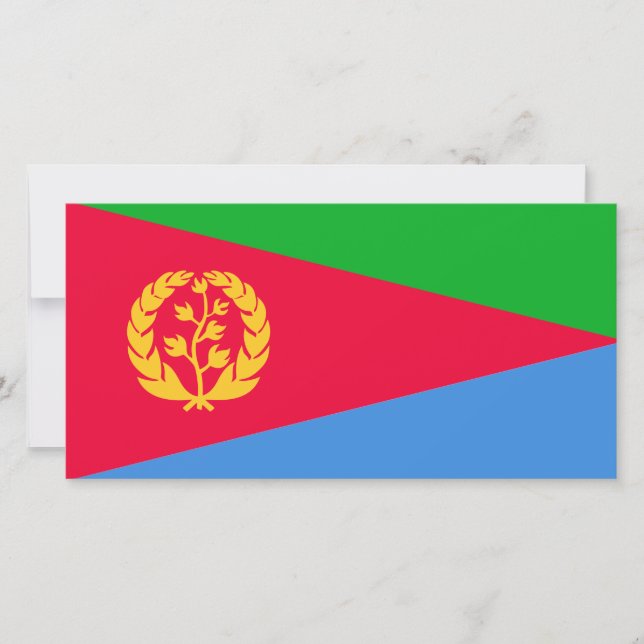Eritrea Flagga (Eritrea) Kort (Framsida)