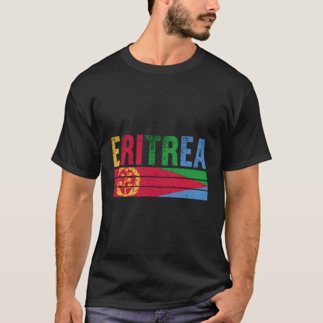 Eritrea Flagga Eritrean S T Shirt (Framsida)
