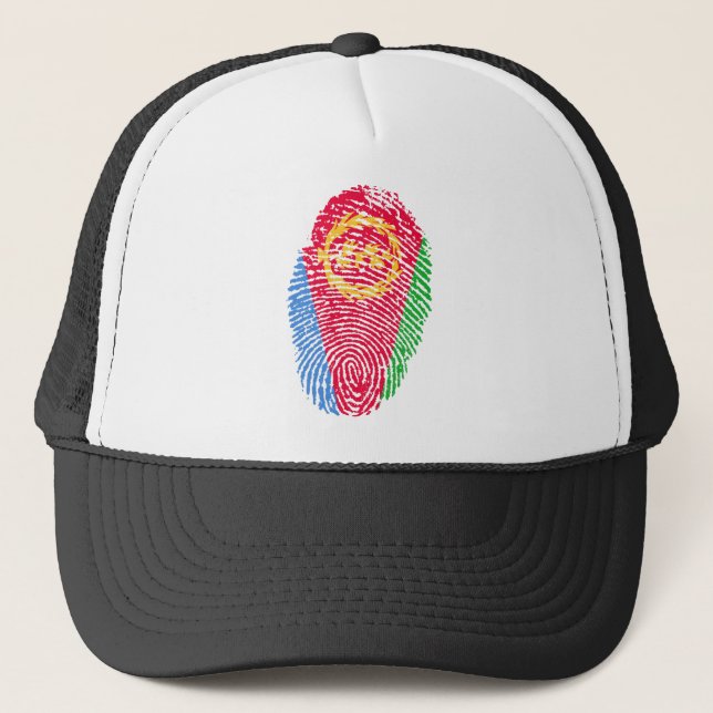 Eritrea Flagga Fingerprint Land Pride Identity Keps (Framsida)
