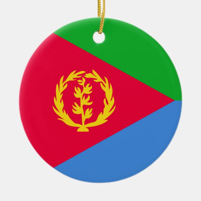 Eritrea flagga julgransprydnad keramik (Framsidan)