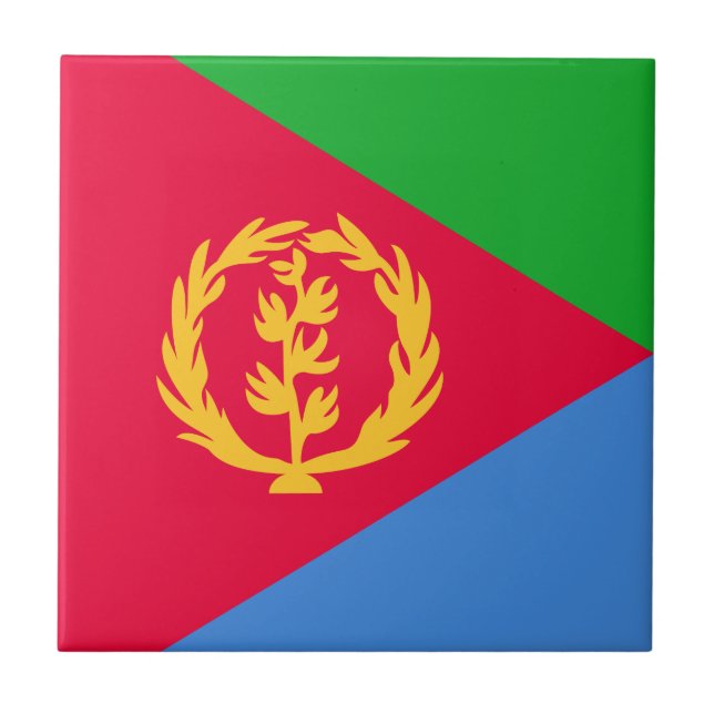 Eritrea Flagga Kakelplatta (Framsidan)