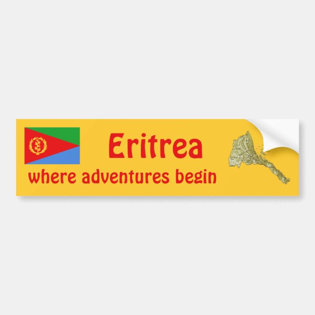Eritrea flagga + Kartabildekal Bildekal (Framsidan)