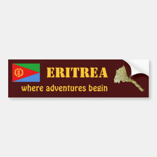Eritrea flagga + Kartabildekal Bildekal