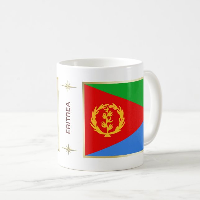Eritrea flagga + Kartamugg Kaffemugg (Framsida höger)