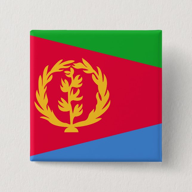 Eritrea Flagga Knapp (Framsida)