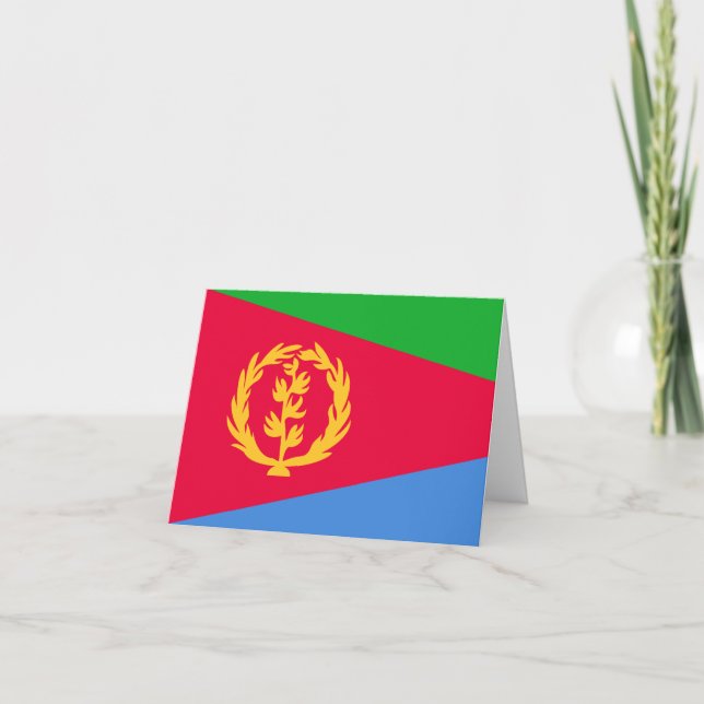 Eritrea Flagga Kort (Framsida)
