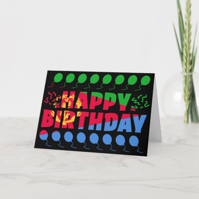 Eritrea Flagga Patriotic Birthday Kort (Framsida)