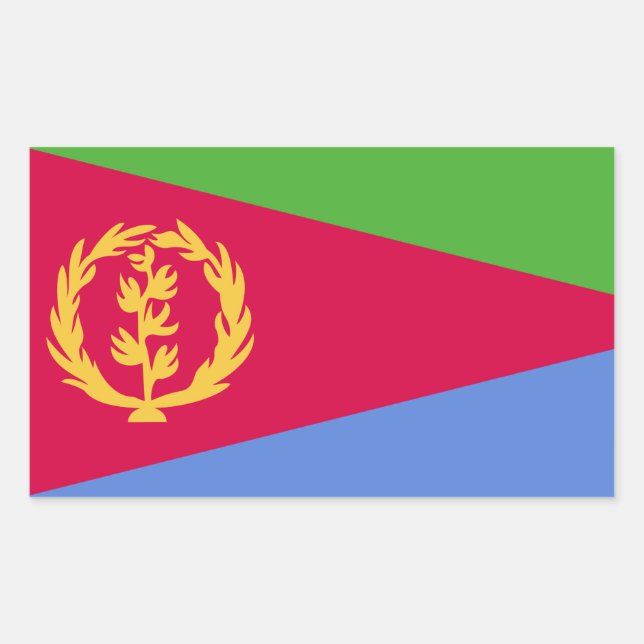Eritrea Flagga Rektangulärt Klistermärke (Framsida)