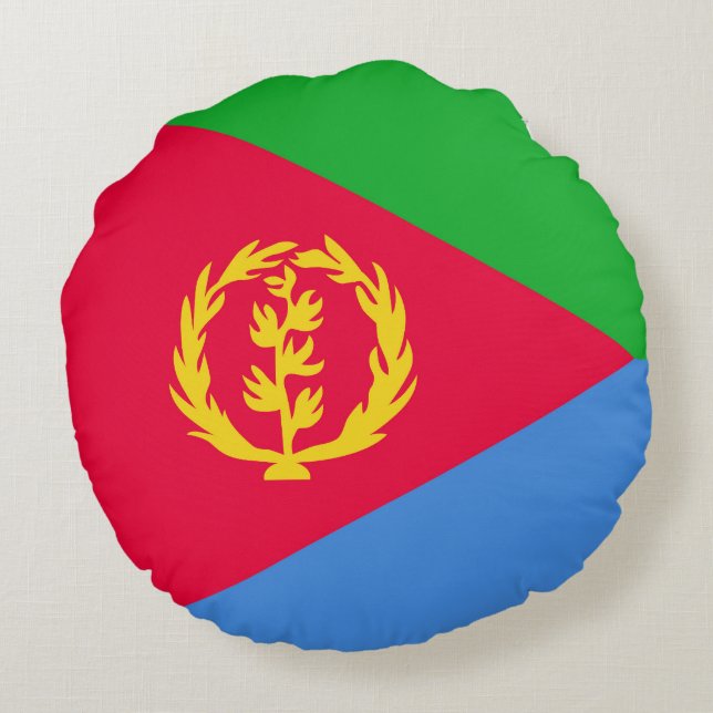 Eritrea flagga rund kudde (Baksidan)