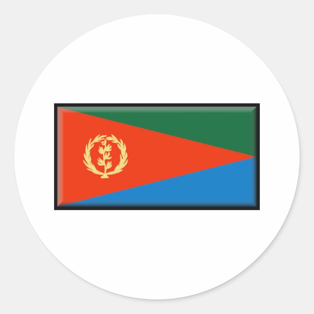 Eritrea Flagga Runt Klistermärke (Framsida)