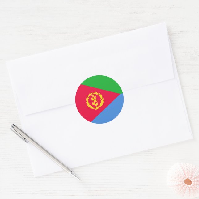Eritrea flagga runt klistermärke (Kuvert)