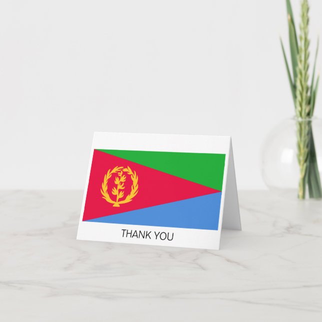 Eritrea Flagga Tack Kort (Framsida)