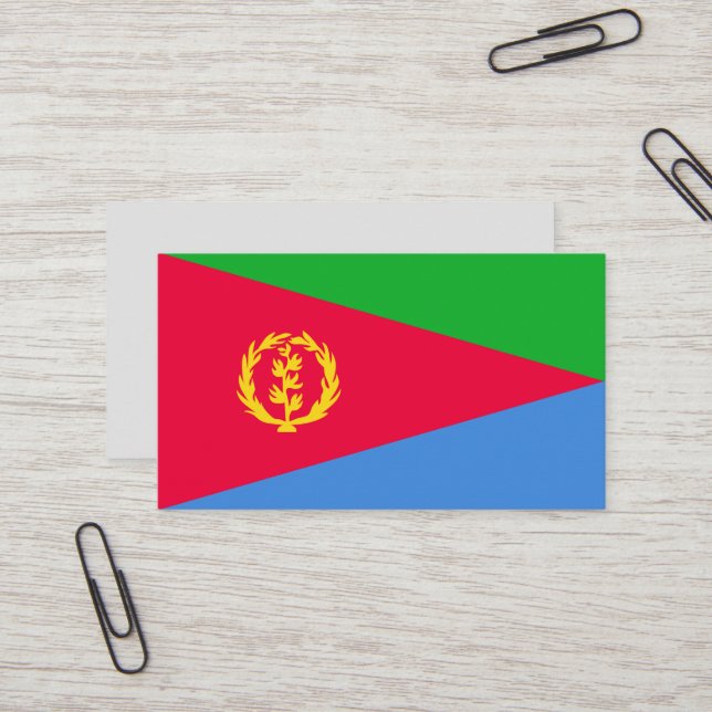 Eritrea flagga visitkort (Fram/Back In Situ)