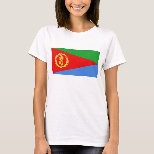 Eritrea Flagga x Karta T-Shirt (Framsida)
