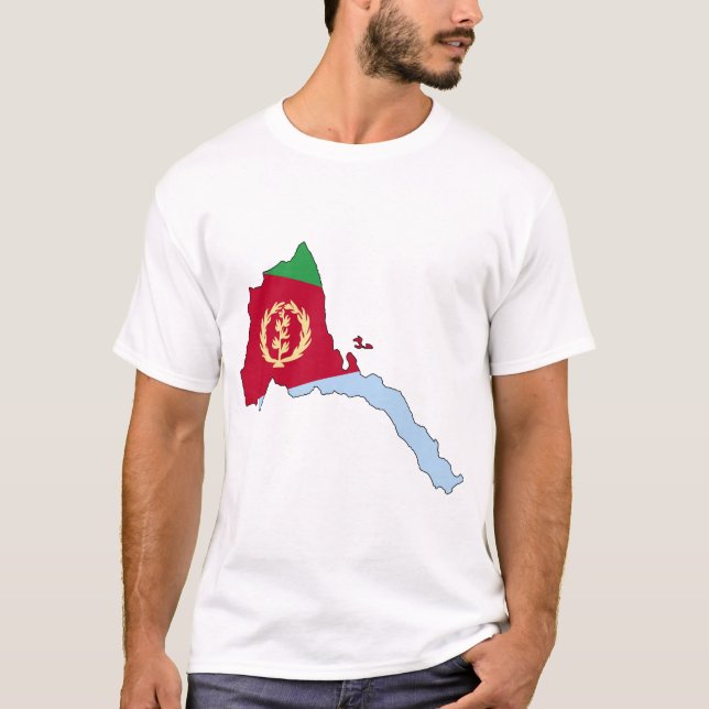Eritrea flaggakarta tee shirt (Framsida)