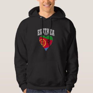 Eritrea för alltid i mitt hjärta med Eritrea Flagg Hoodie