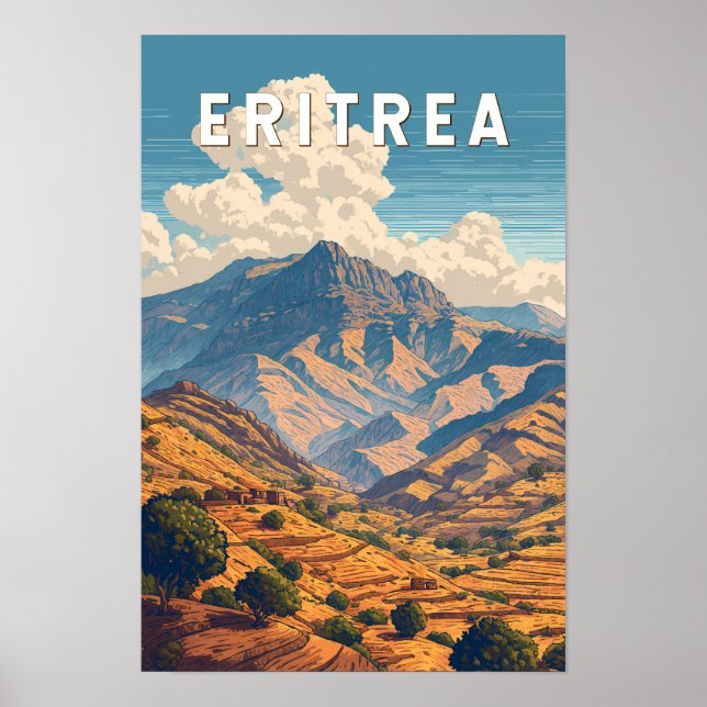 Eritrea Illustration Resa Konst Vintage Poster (Framsidan)