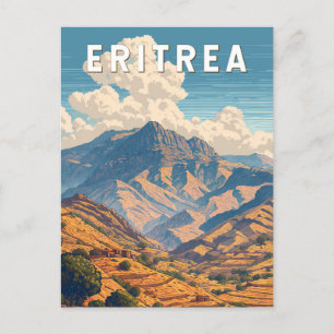 Eritrea Illustration Travel Art Vintage Vykort