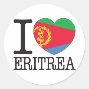Eritrea kärlek v2 runt klistermärke