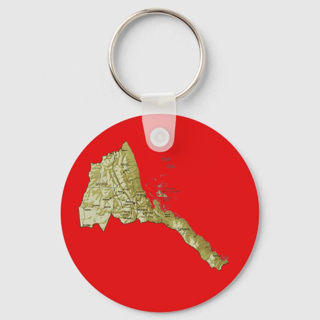 Eritrea Map Keychain Nyckelring (Framsida)