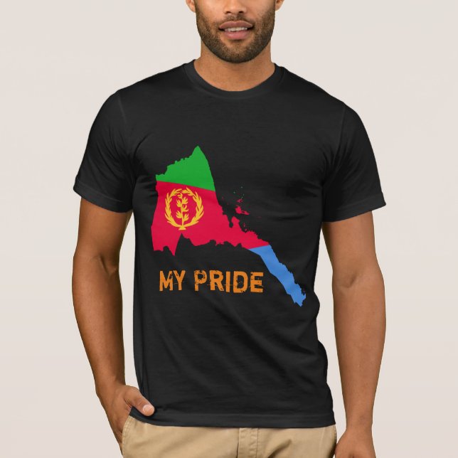 Eritrea mitt Pride med Eritrean Karta T-shirt Desi (Framsida)