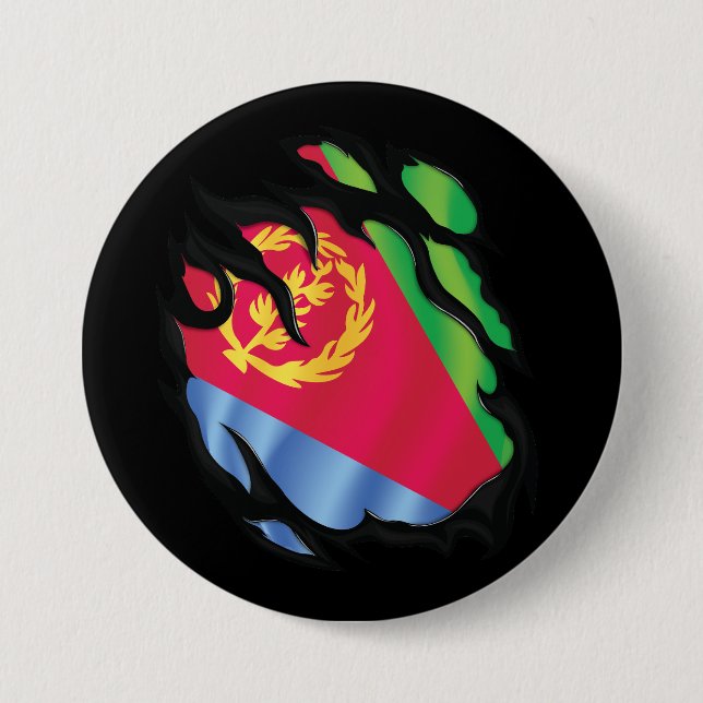 Eritrea Ripping Flagga Knapp (Framsida)
