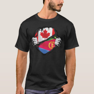 Eritrean Canadian Händer Ripping Roots Flagga T Shirt