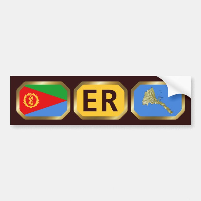 Eritrean Flagga code Bumper Sticker Bildekal (Framsidan)