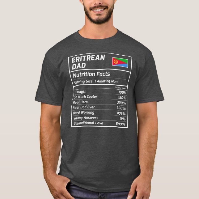 Eritrean Pappa Nutrition Facts Proud Eritrea T Shirt (Framsida)