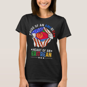 Eritreansk amerikansk Flagga T Shirt