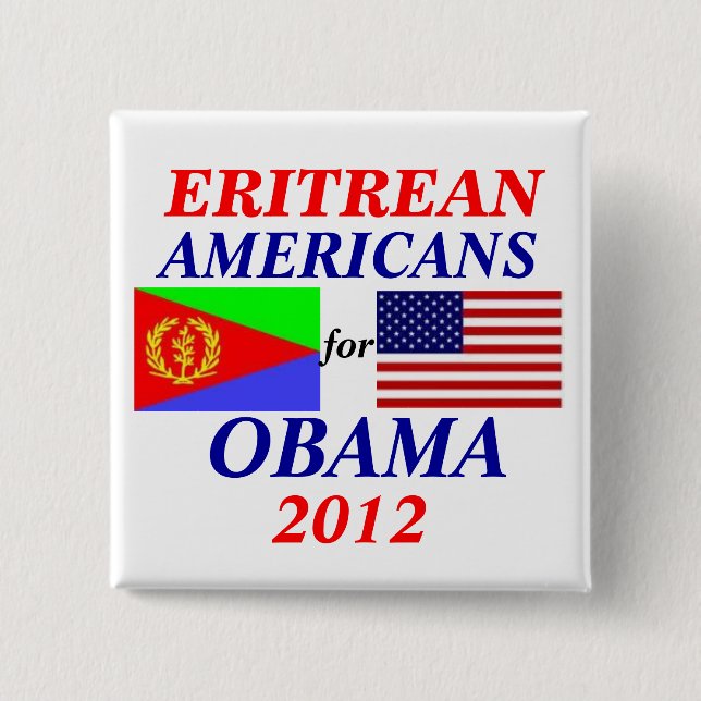 Eritreanska amerikaner för Obama Knapp (Framsida)