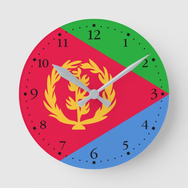 Eritreas flagga rund klocka (Framsida)