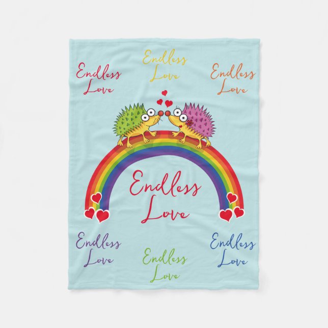 Erizos enamorados fleecefilt (Framsidan)