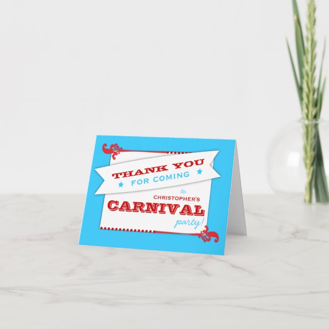 Erkänn en karnival Birthday Tack Cards (Framsida)
