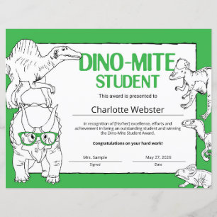 Erkännande av Dino-Mite Student