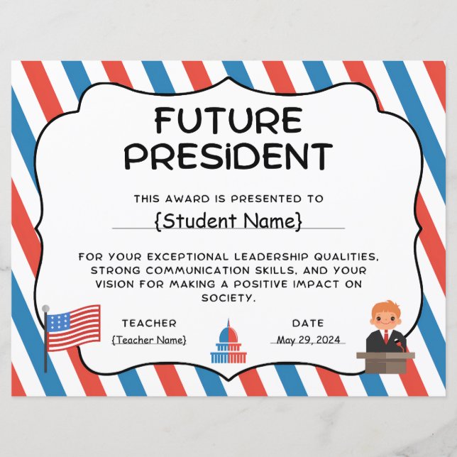 Erkännande av framtida president Student (Framsida)