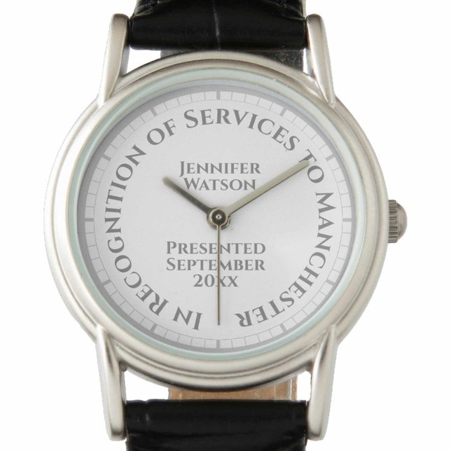 Erkännande av tjänster vid en gemenskapsbevakning armbandsur (Skapare uppladdad)