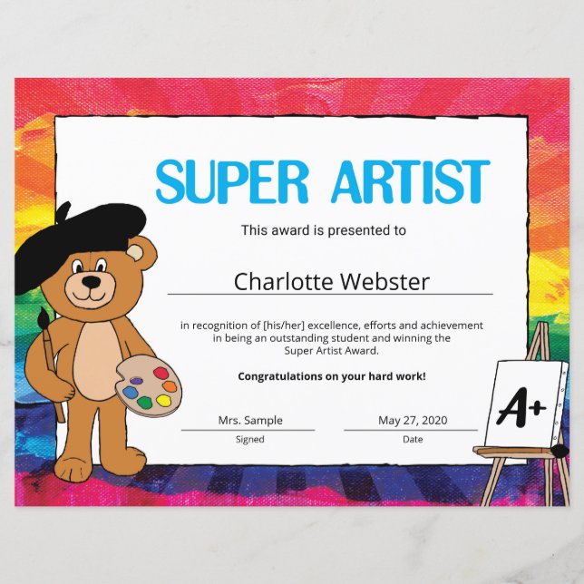 Erkännandebevis för toppen Student (Framsida)