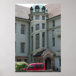 Erlangen Architecture med Red Fordon Poster