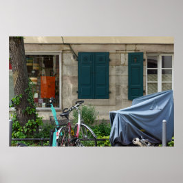 Erlangen Windows och Bicycle in Tyskland Poster