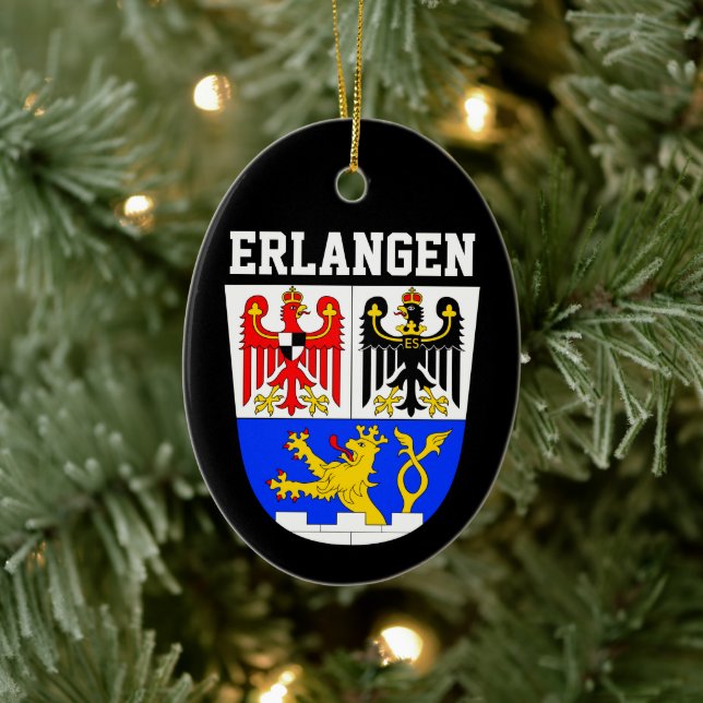 Erlangens vapensköld, TYSKLAND Julgransprydnad Keramik (Träd)