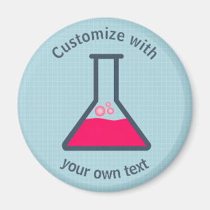 Erlenmeyer Flask Science Anpassningsbar Text Magnet