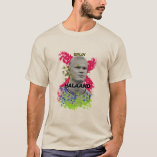 Erling Haaland Blommig Grafisk Fotbollsfan Grundlä T Shirt