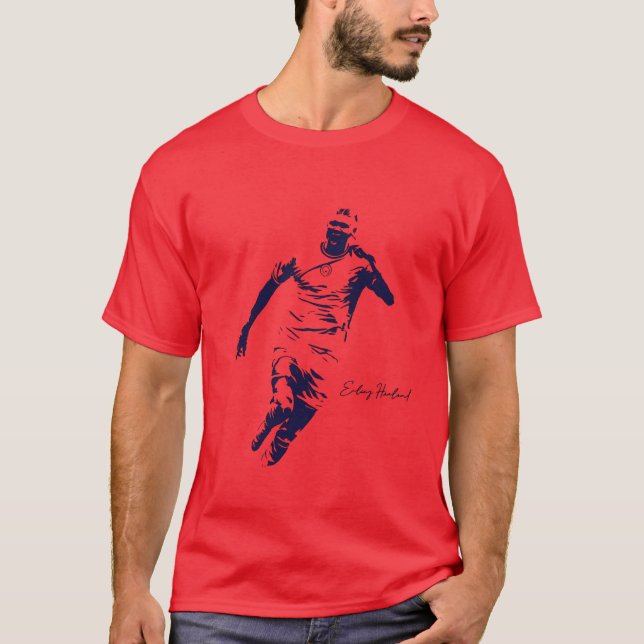Erling Haaland Norge Fotboll Supporter T Shirt (Framsida)
