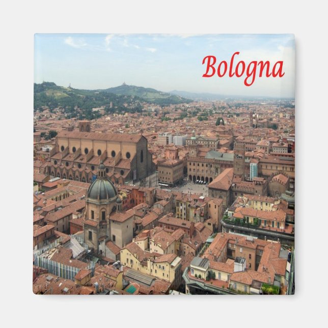 ERM002 BOLOGNA, Aerial View, Italien, Fridge Magnet (Framsidan)