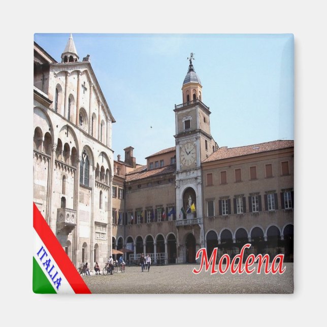 ERM010 MODENA, stadshuset och katedral, Fridge Magnet (Framsidan)