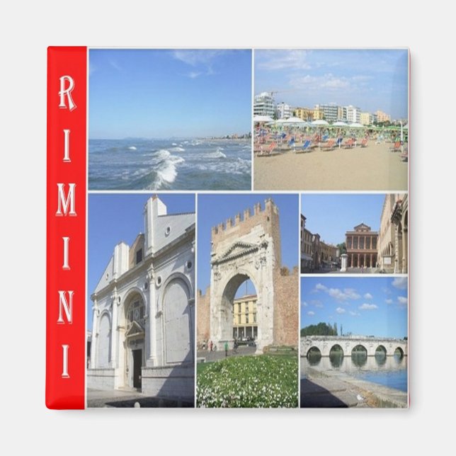 ERM023 RIMINI, Mosaic, Italien, Fridge Magnet (Framsidan)
