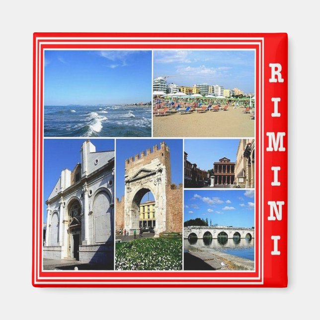 ERM024 RIMINI, Italien, Mosaic, Fridge Magnet (Framsidan)