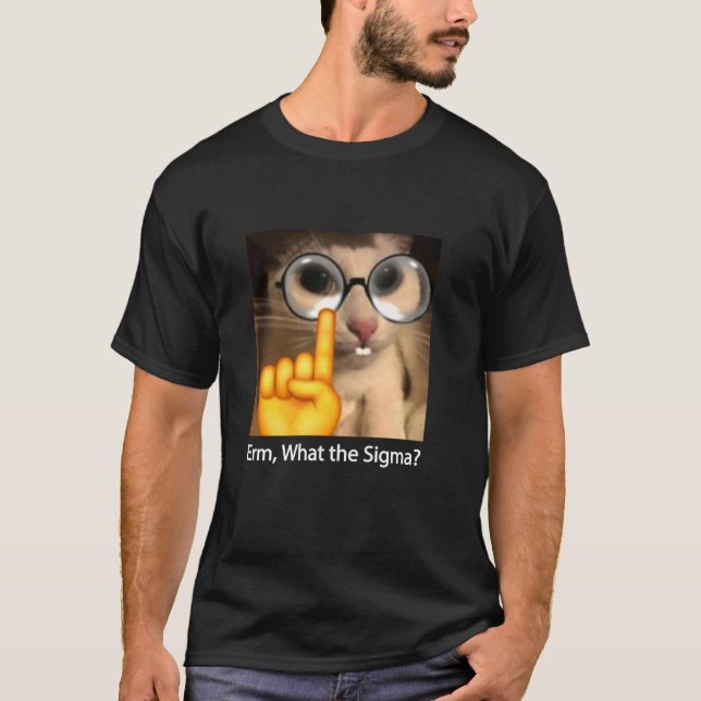 Erm vad Sigma Cat Meme Funny Funny Sarcastic T Shirt (Framsida)