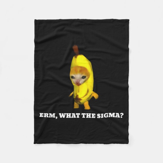 Erm, Vad Sigma_ Katt Meme Män Kvinnor Flickor Barn Fleecefilt (Framsidan)